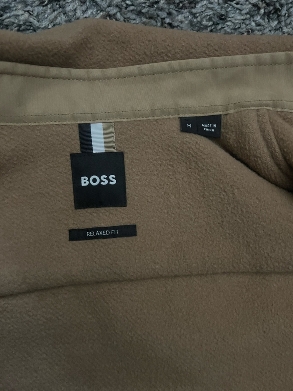 BOSS Men's Camel/Tan Wool Jacket with Chest Pockets - Picture 7 of 9